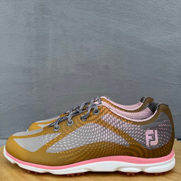 Foot Joy Shoes - FootJoy Empower 9800 Gold/Gray/Pink Lace-Up Golf Shoes Women’s Size 8N US